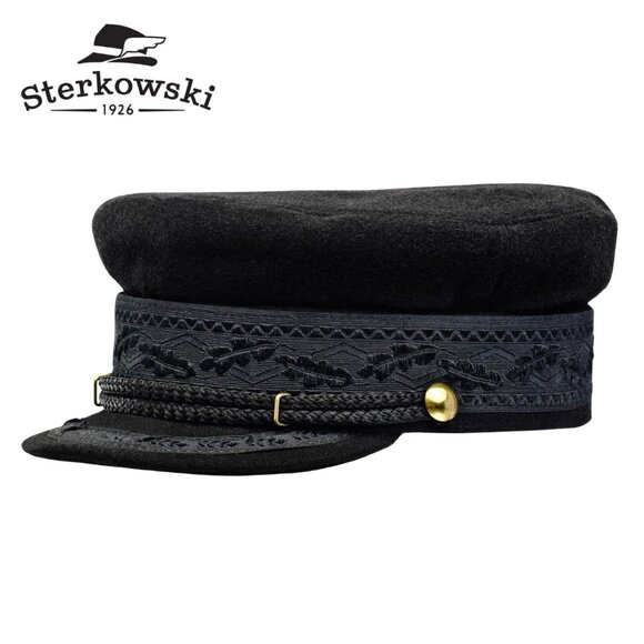 Sterkowski Accessories - Sterkowski‎ XXL Hamburg Classic Black Sailor Cap Wool Breton Hat Men Women